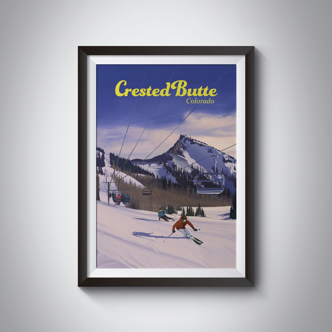 Crested Butte Vintage Travel Poster, Rocky Mountains
