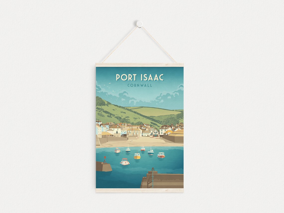 Port Isaac Vintage Travel Poster, Cornwall Coast - Image 4