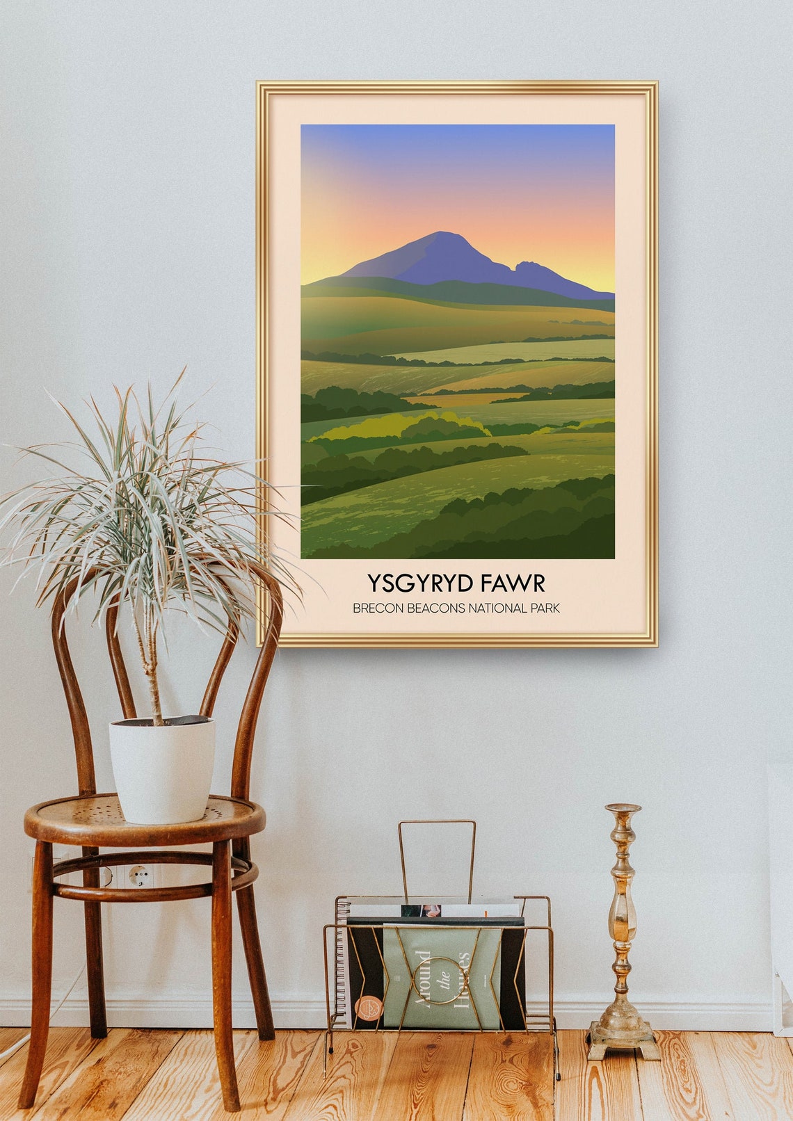 Ysgyryd Fawr Brecon Beacons National Park Wales Travel Poster Welsh Hiking Trails Vintage Travel Print Skirrid Fawr The Beacons Way Art - Image 2