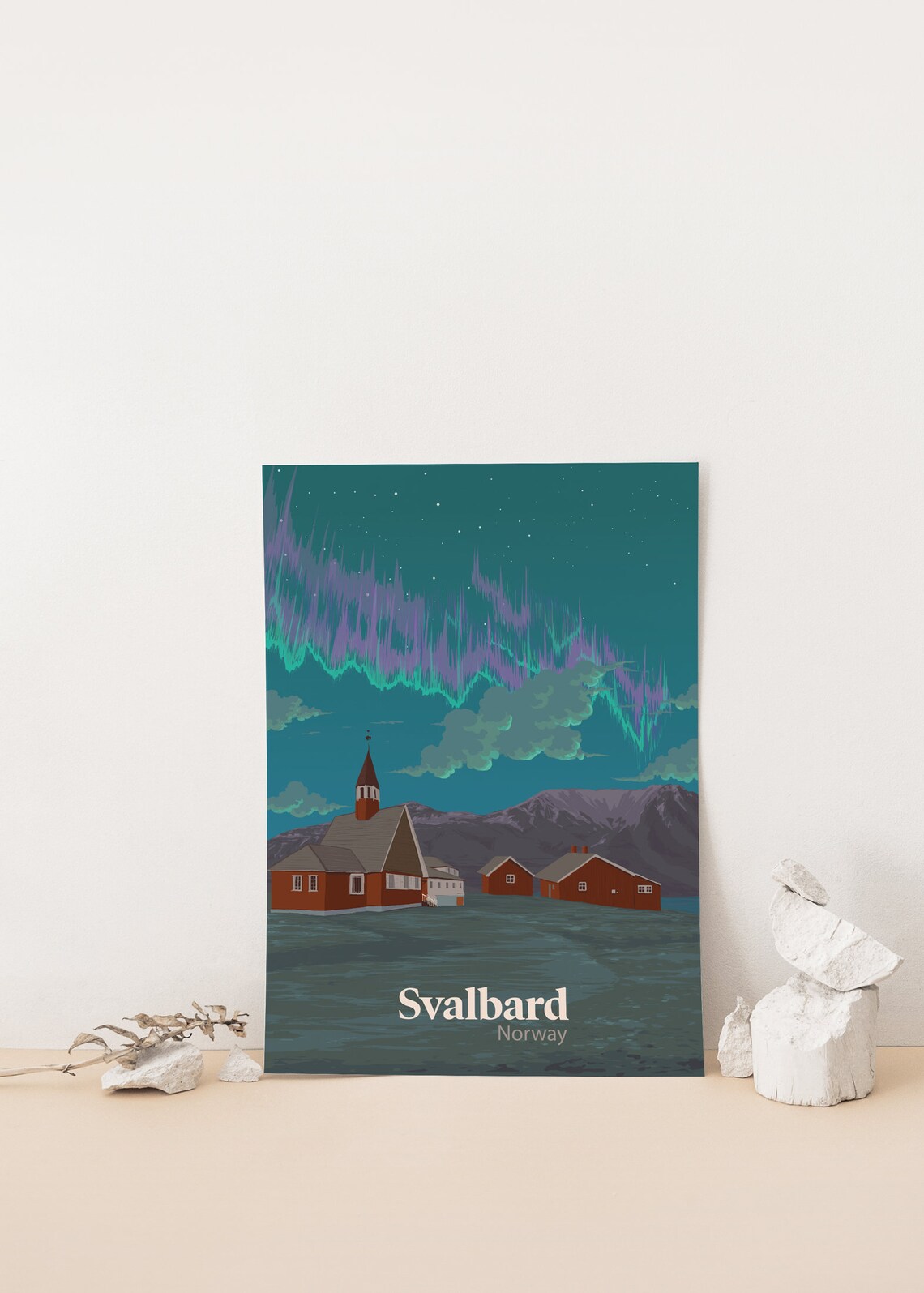 Svalbard Travel Poster, Arctic Circle Scandi Decor - Image 4