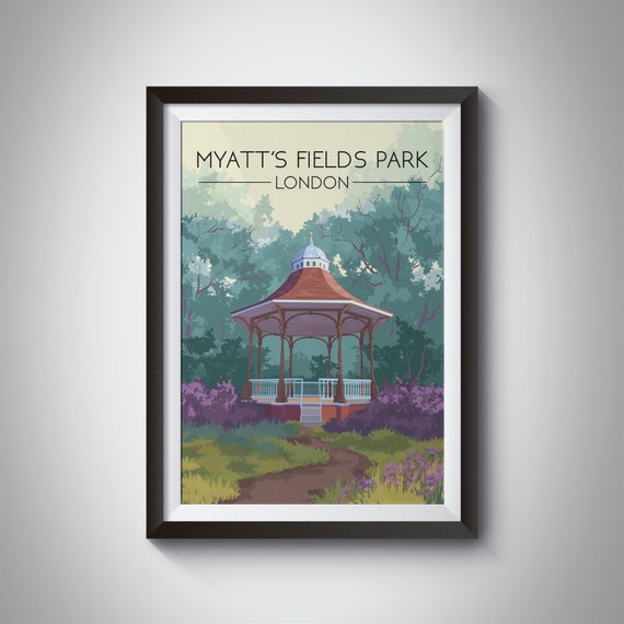 Myatts Fields Park London Vintage Travel Poster