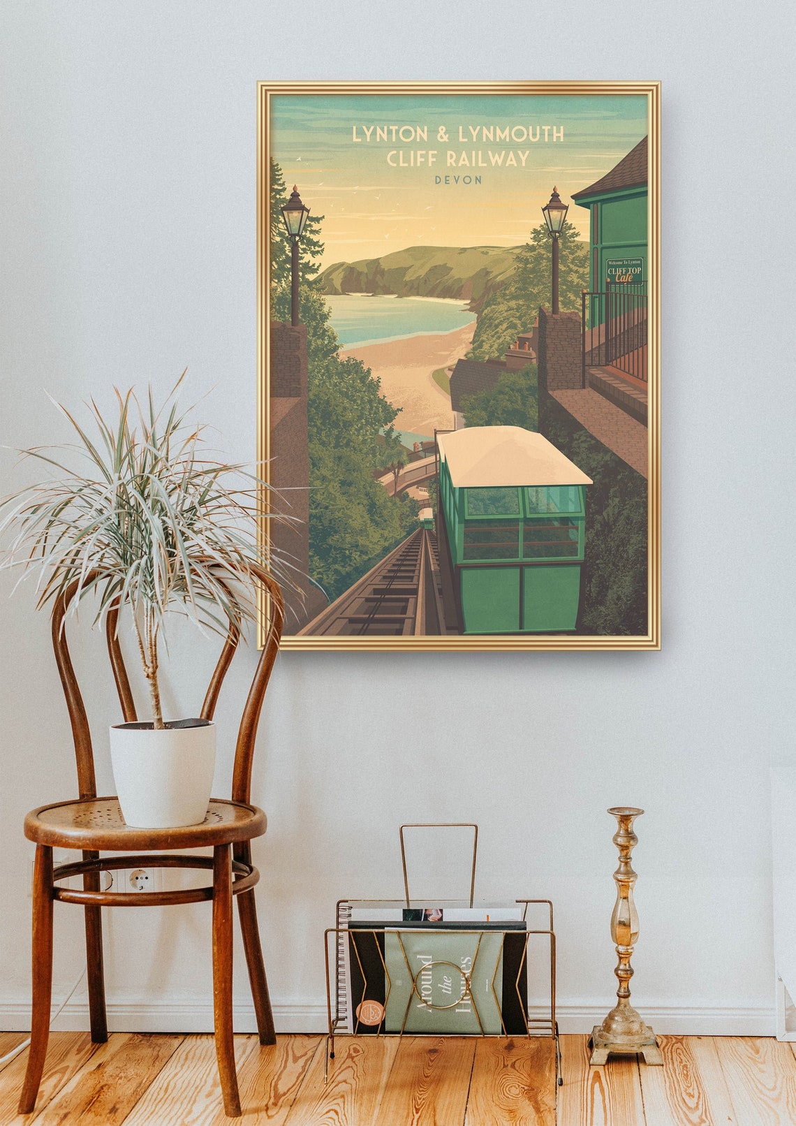 Lynton And Lynmouth Cliff Railway Devon Coastal View Scene Poster - Image 2