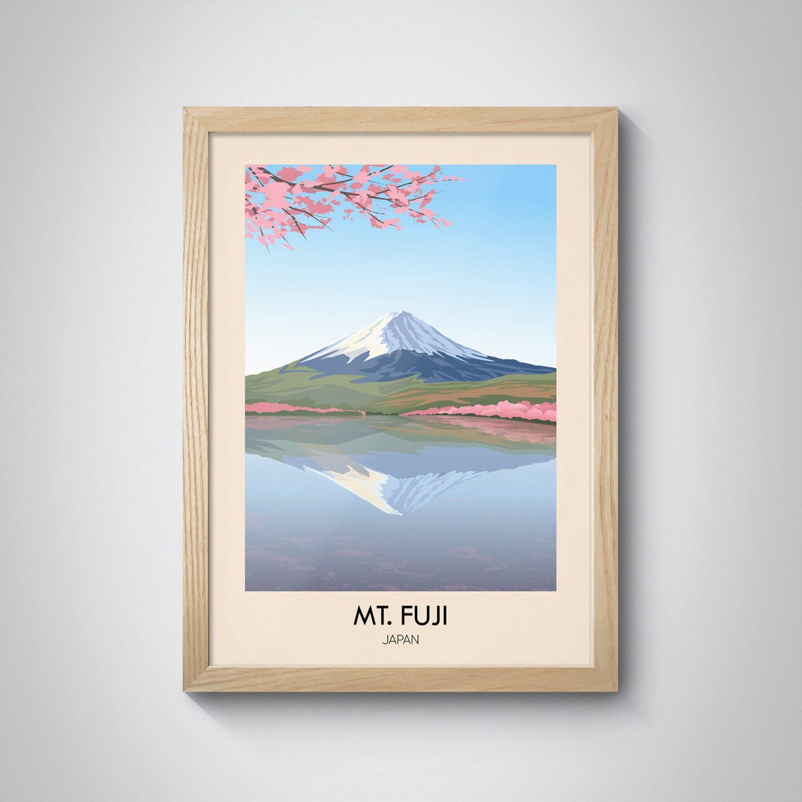 Mt Fuji Japan Travel Poster Mount Fuji Poster Japan Travel Poster Mountain Wall Art Mount Fuji Print Fuji Art Print Framed Fuji Art - Image 3
