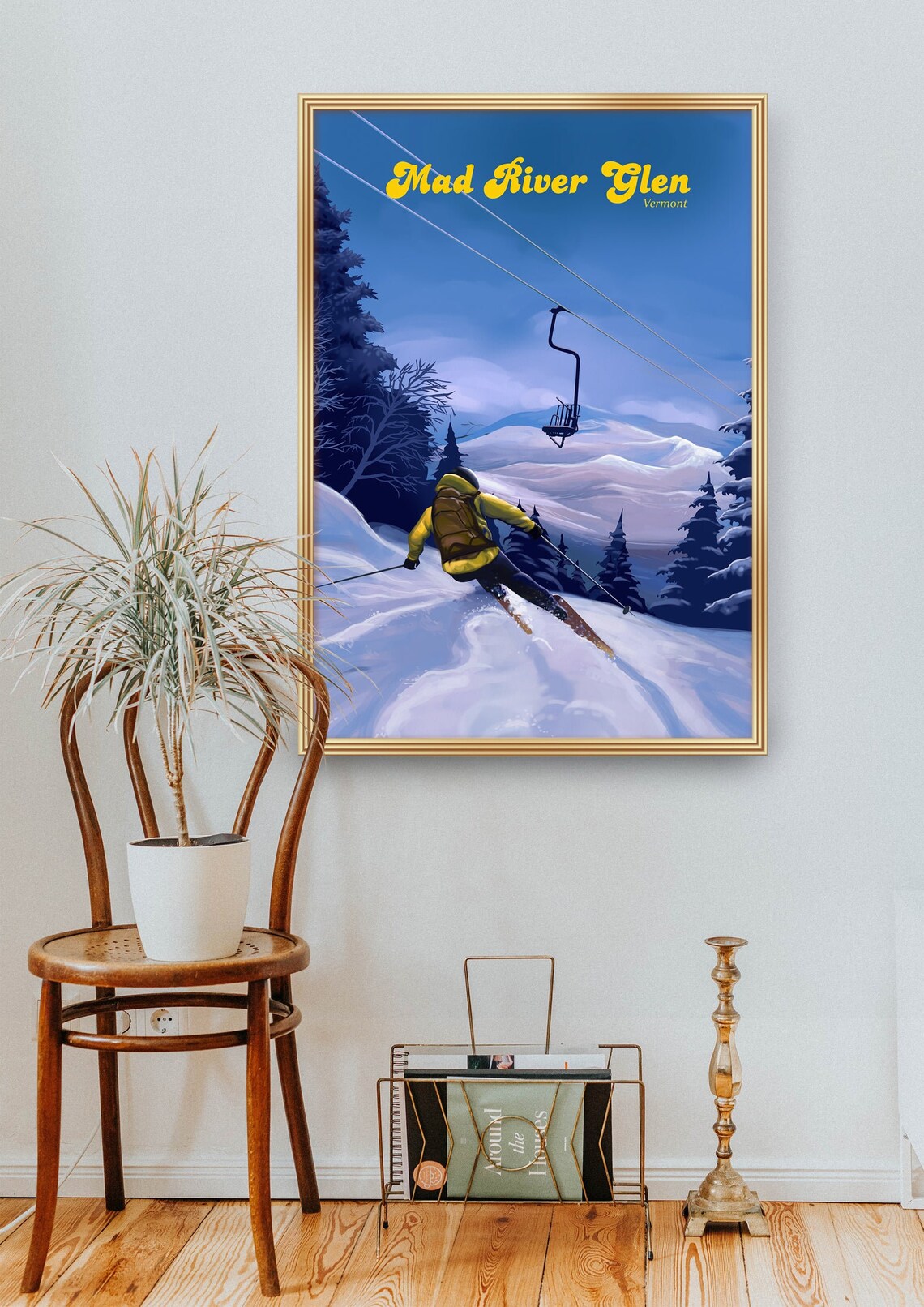 Mad River Glen Vermont Single Chair Powder Vintage Ski Poster - Image 3