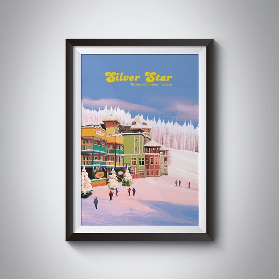 Silver Star Ski Resort, Vintage Ski Travel Poster