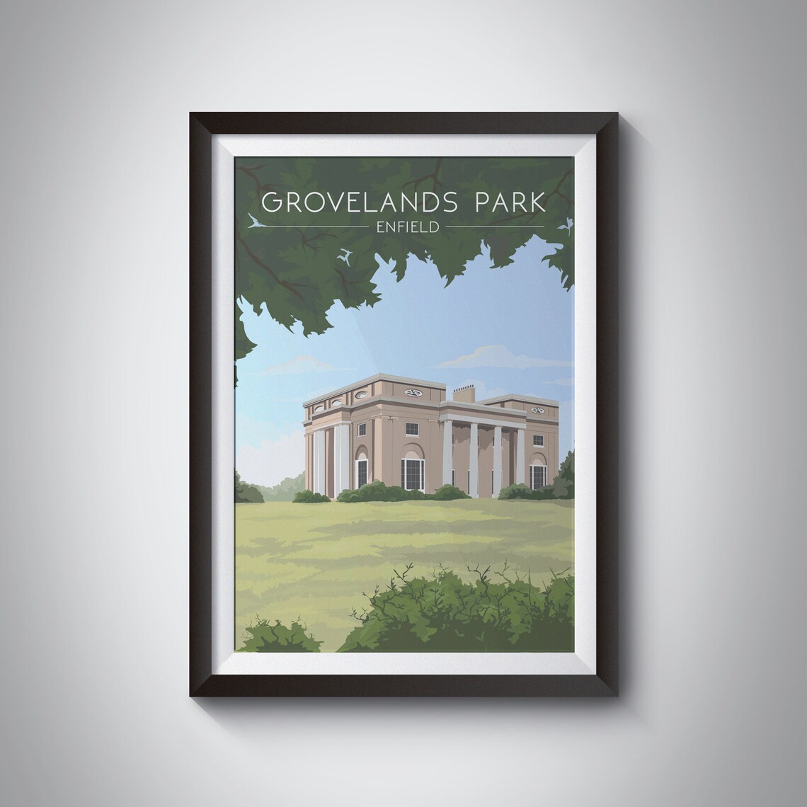 Grovelands Park Mansion Vintage Enfield North London Park Poster