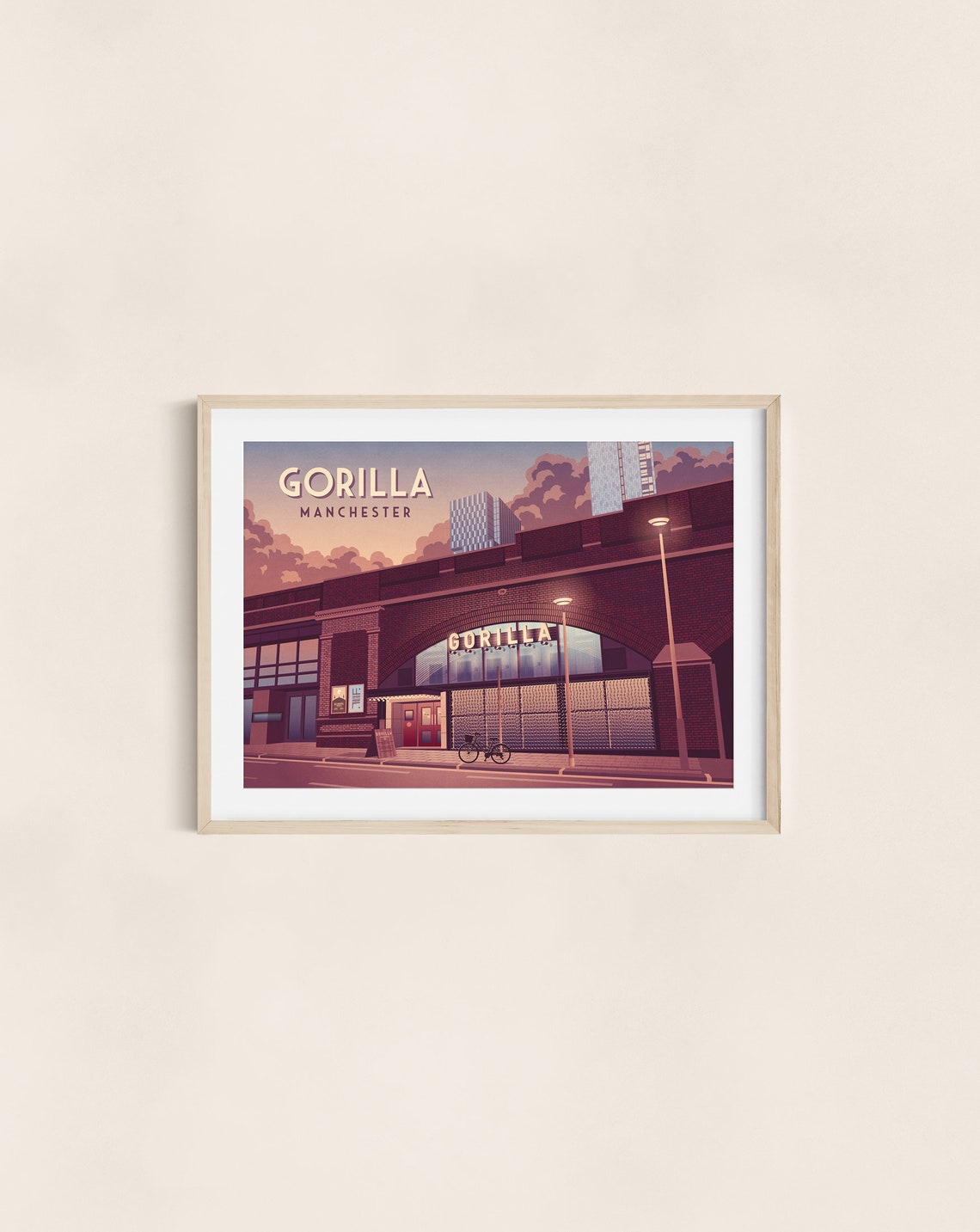 Gorilla Manchester Poster Music Venue Club Vintage Travel Print Railway Arches Live Music Deaf Institute Retro Wall Art Brickhouse - Image 3