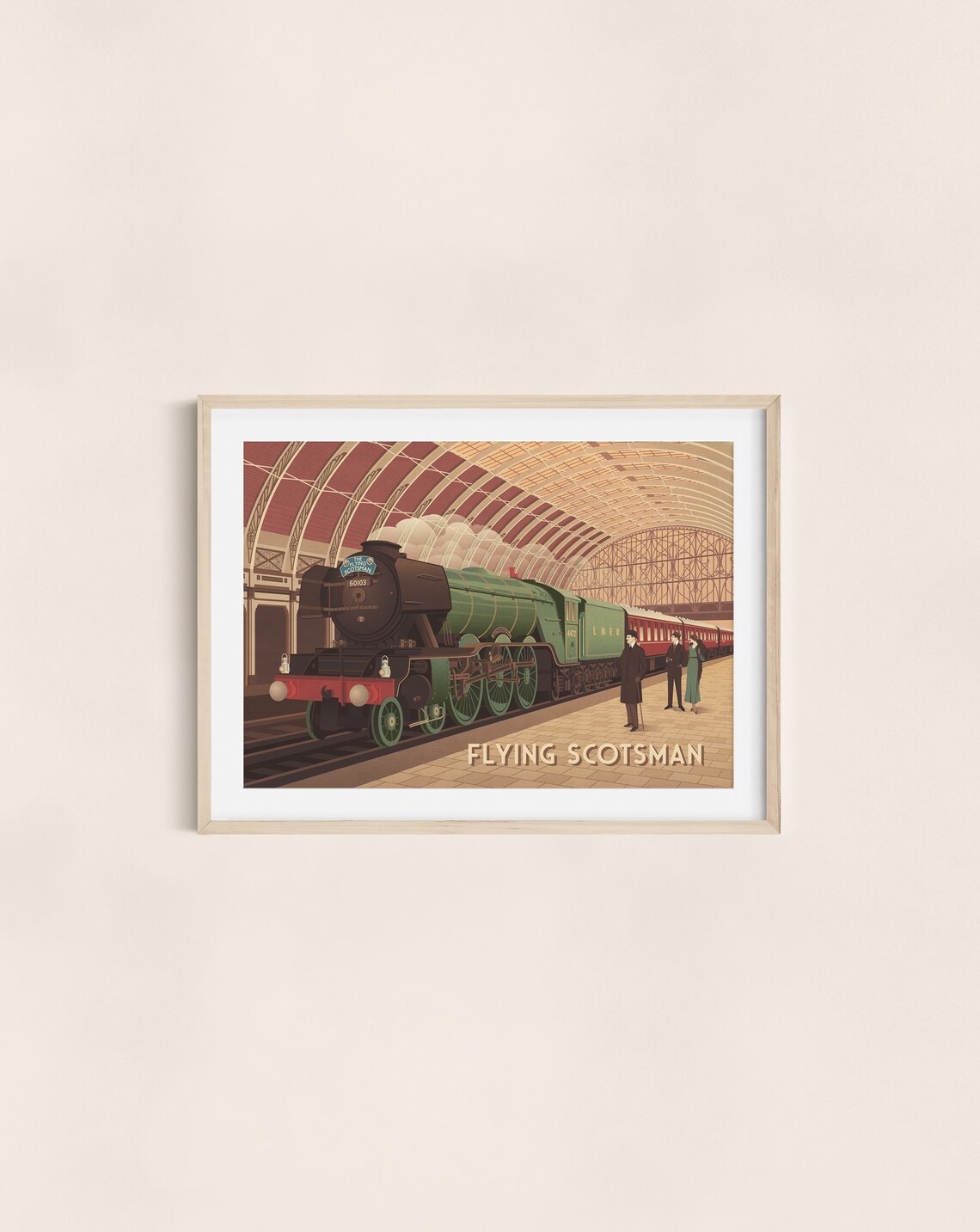 Flying Scotsman Vintage Railway Travel Poster Print - Image 3