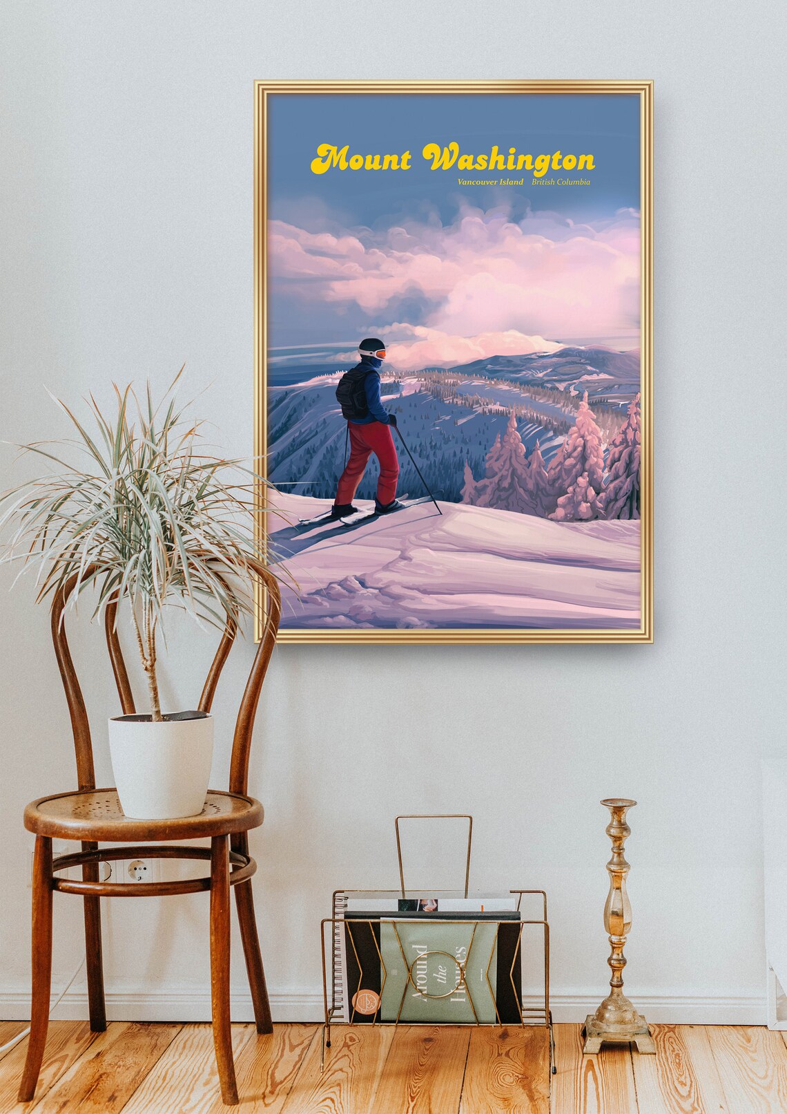 Mount Washington Ski Resort Vintage Travel Poster - Image 2
