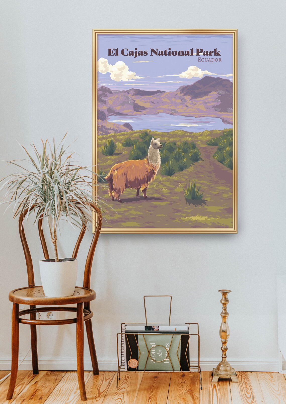 El Cajas National Park Ecuador Llama by Mountain Lake Travel Poster - Image 2