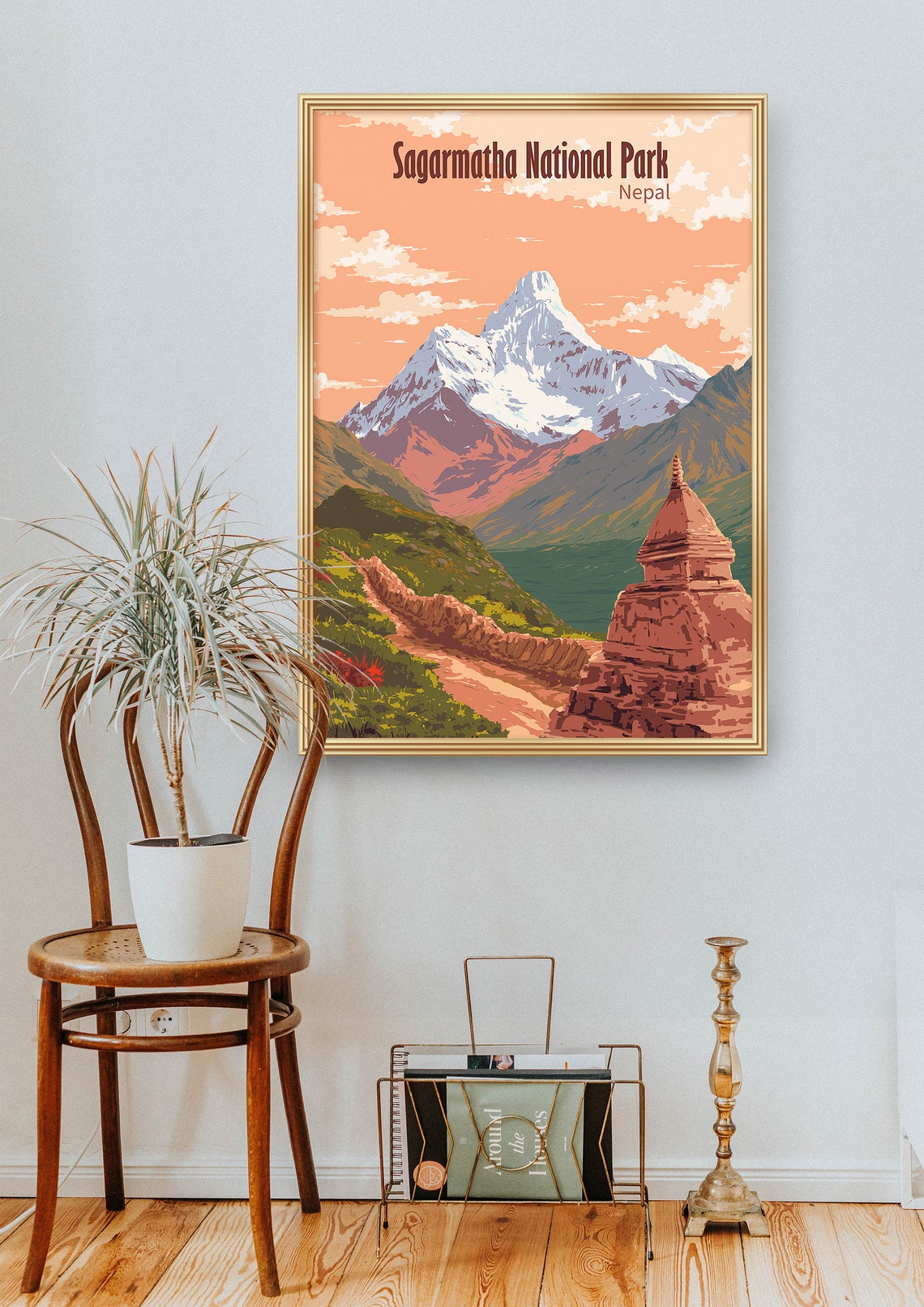 Sagarmatha National Park Nepal Everest Region Vintage Travel Poster - Image 2