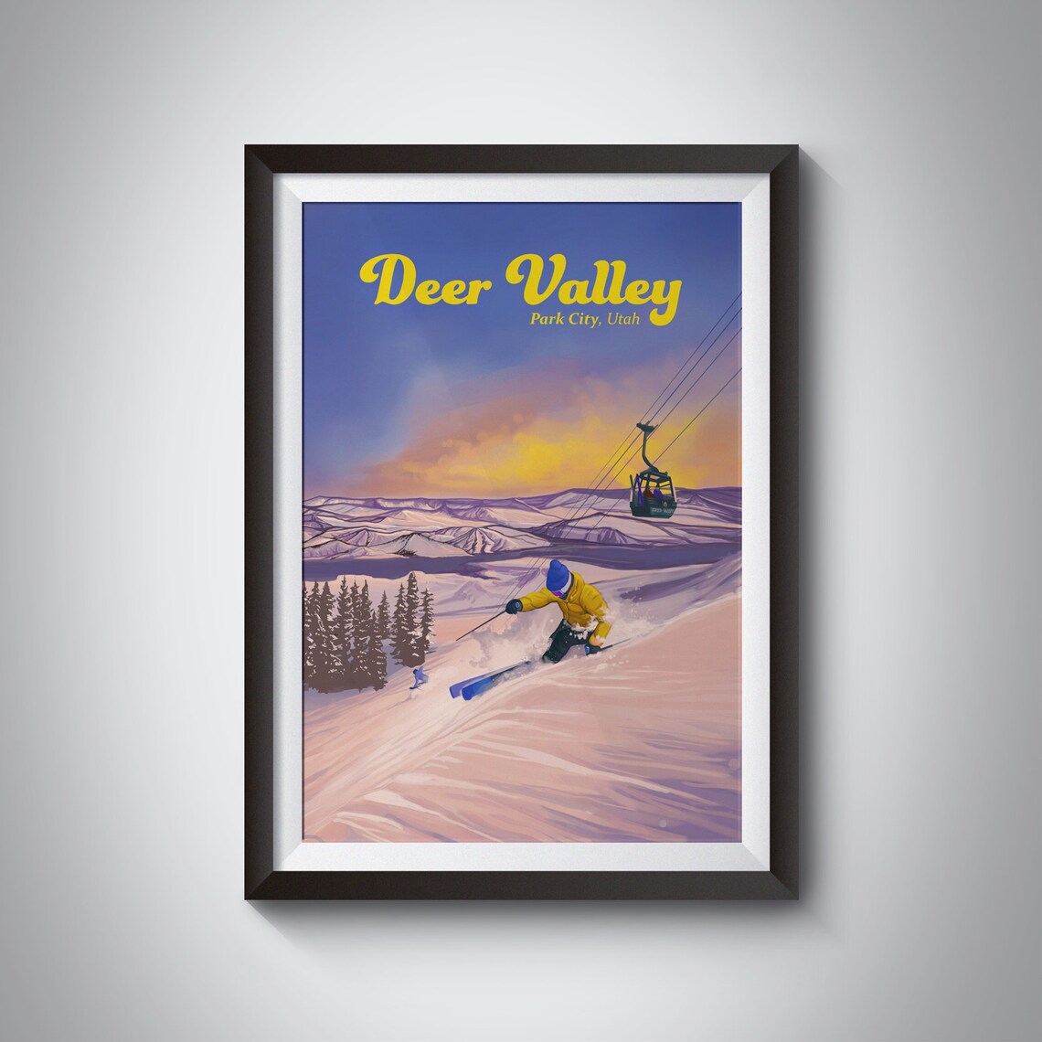 Deer Valley Ski Resort Utah Vintage Travel Poster
