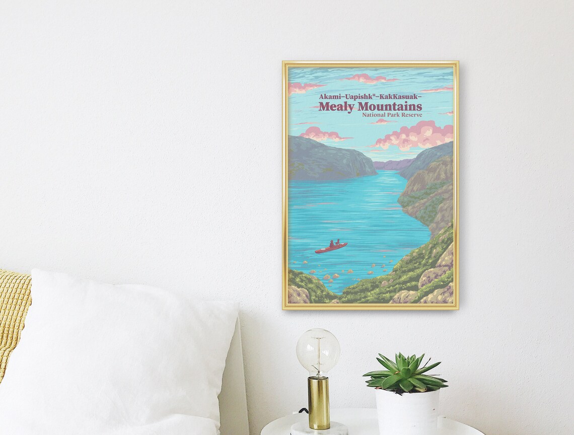 Akamiuapishkkakkasuak Mealy Mountains National Park Reserve Poster Canada Newfoundland And Labrador Lake Melville Travel Print Art - Image 3