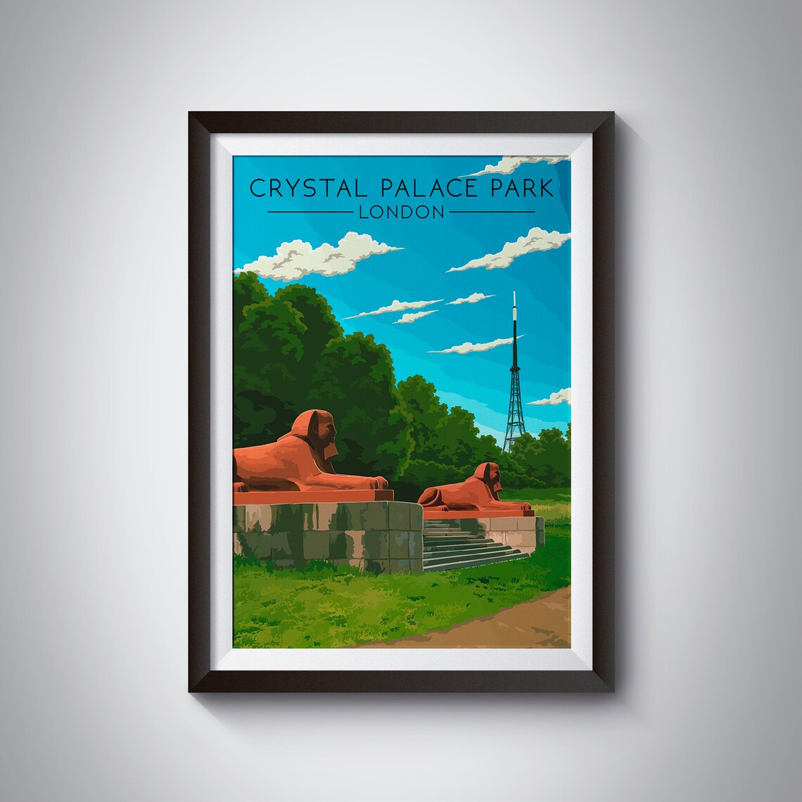 Crystal Palace Park London Travel Poster Art Print