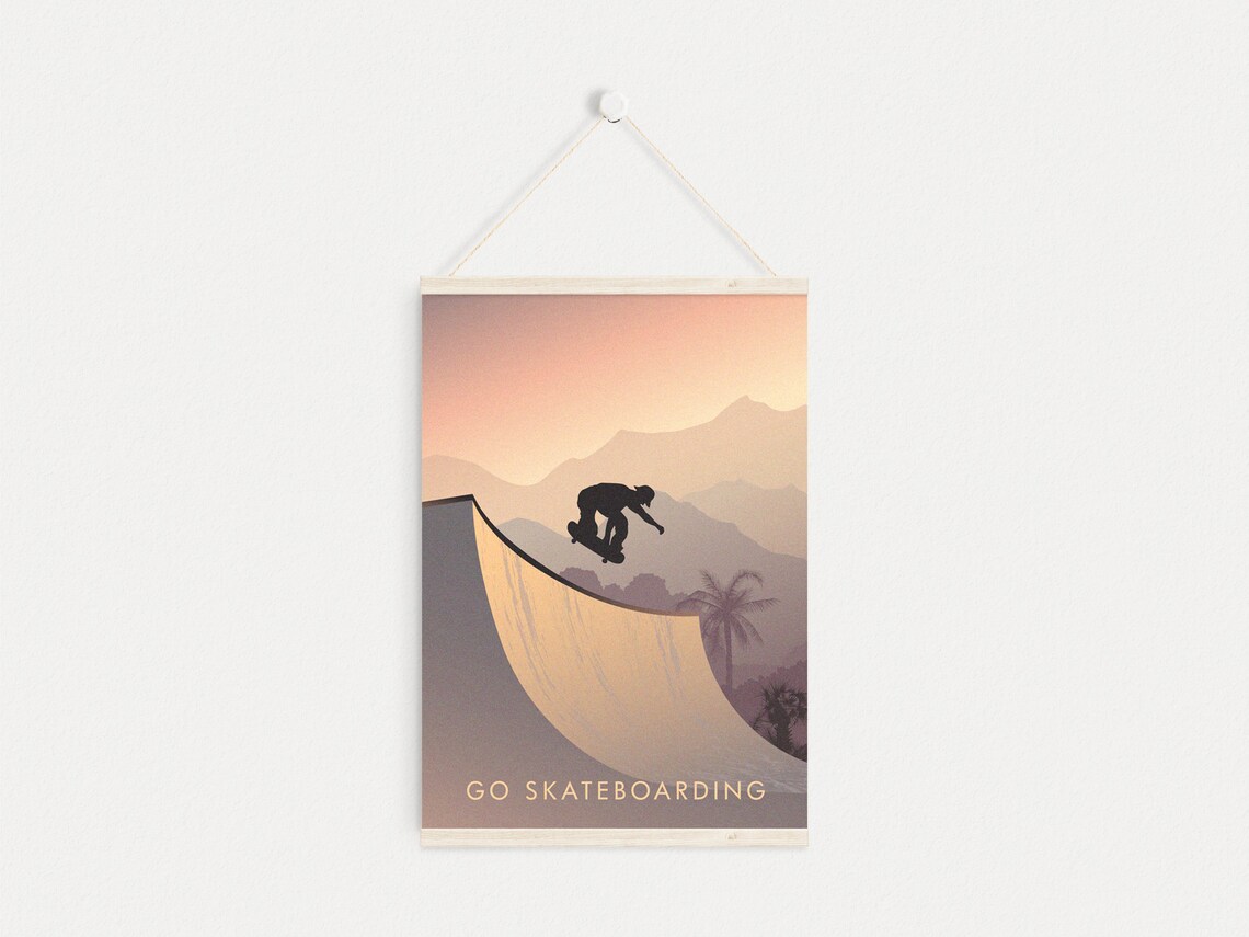 Go Skateboarding Retro Travel Poster, Extreme Sport - Image 4