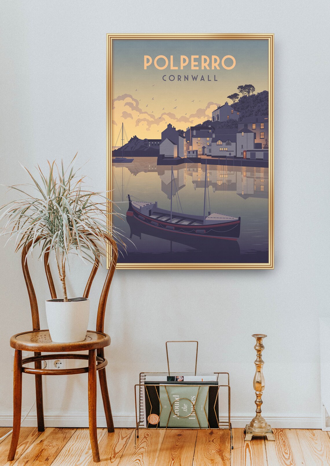Polperro Cornwall Travel Poster, Cornish Harbour - Image 2