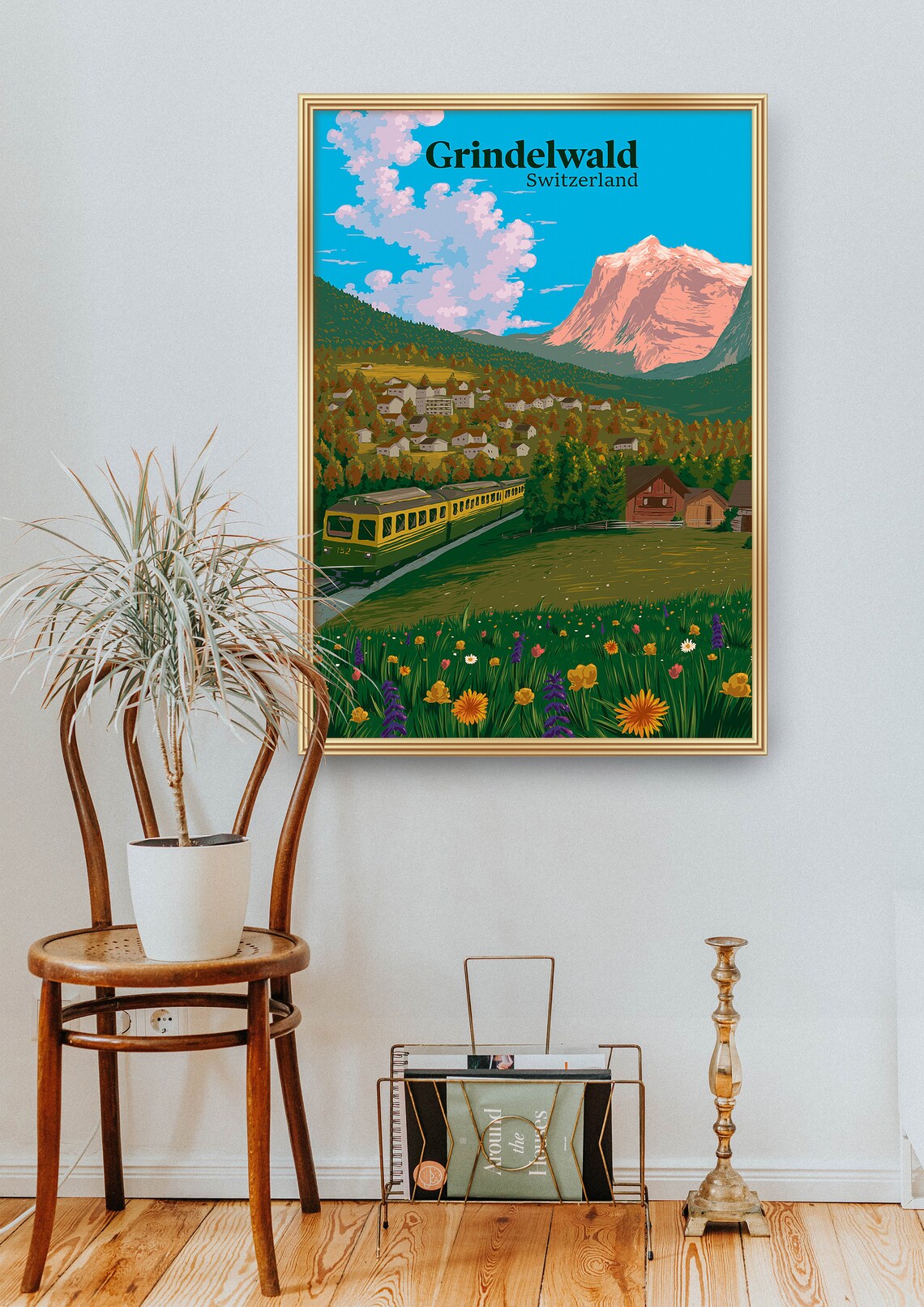 Grindelwald Switzerland Travel Poster, Swiss Alps - Image 2