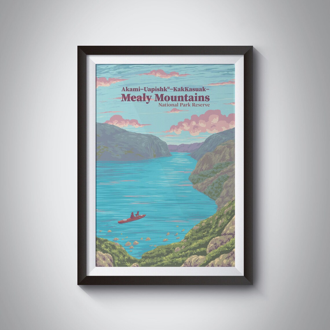 Akamiuapishkkakkasuak Mealy Mountains National Park Reserve Poster Canada Newfoundland And Labrador Lake Melville Travel Print Art