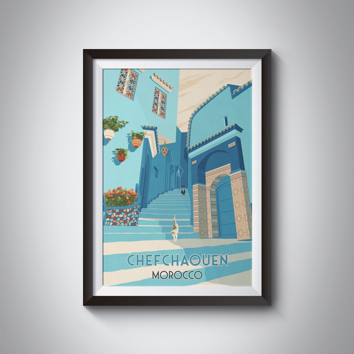 Chefchaouen Morocco Vintage Travel Poster Art Print