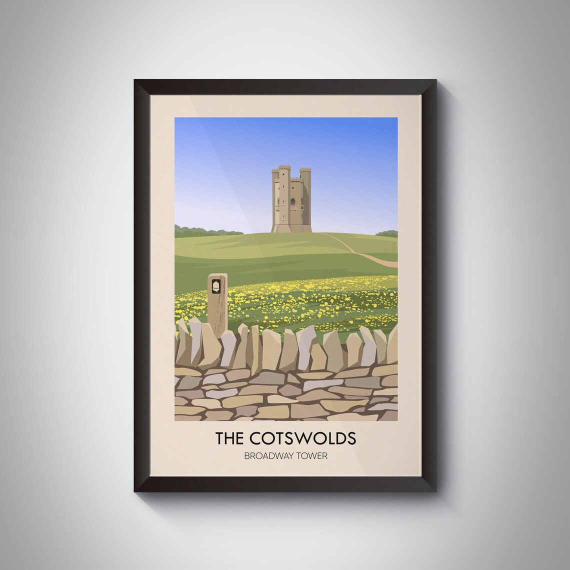 Cotswolds Vintage Travel Poster, Gloucestershire Trail