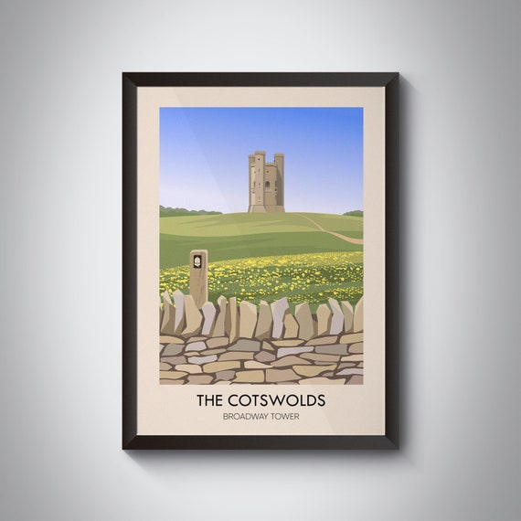 Cotswolds Vintage Travel Poster, Gloucestershire Trail