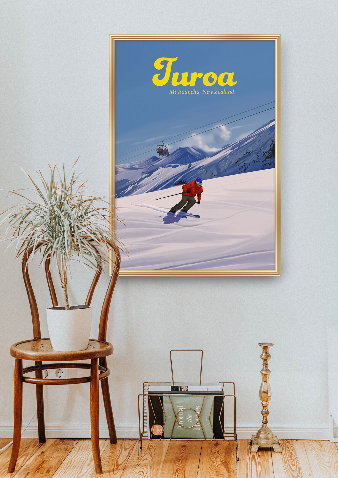 Turoa Mt Ruapehu New Zealand Ski Resort Vintage Travel Poster - Image 2