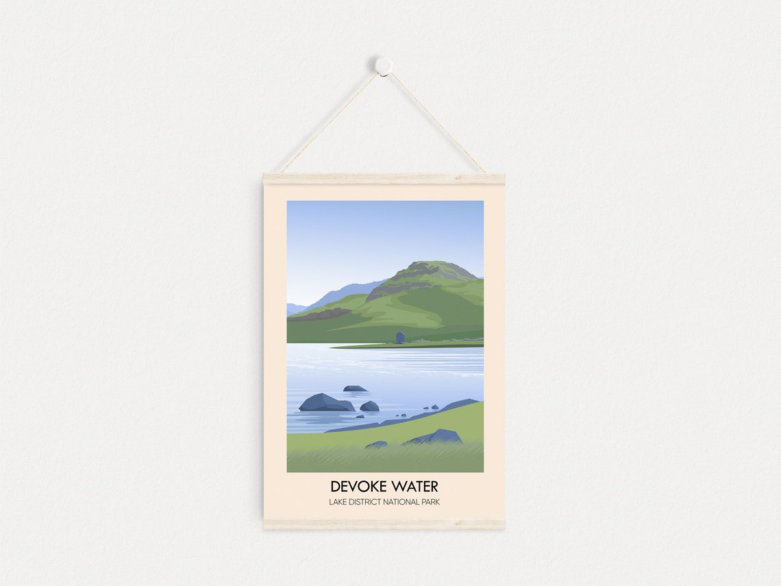 Devoke Water Lake District National Park Fell Boathouse Poster - Image 4