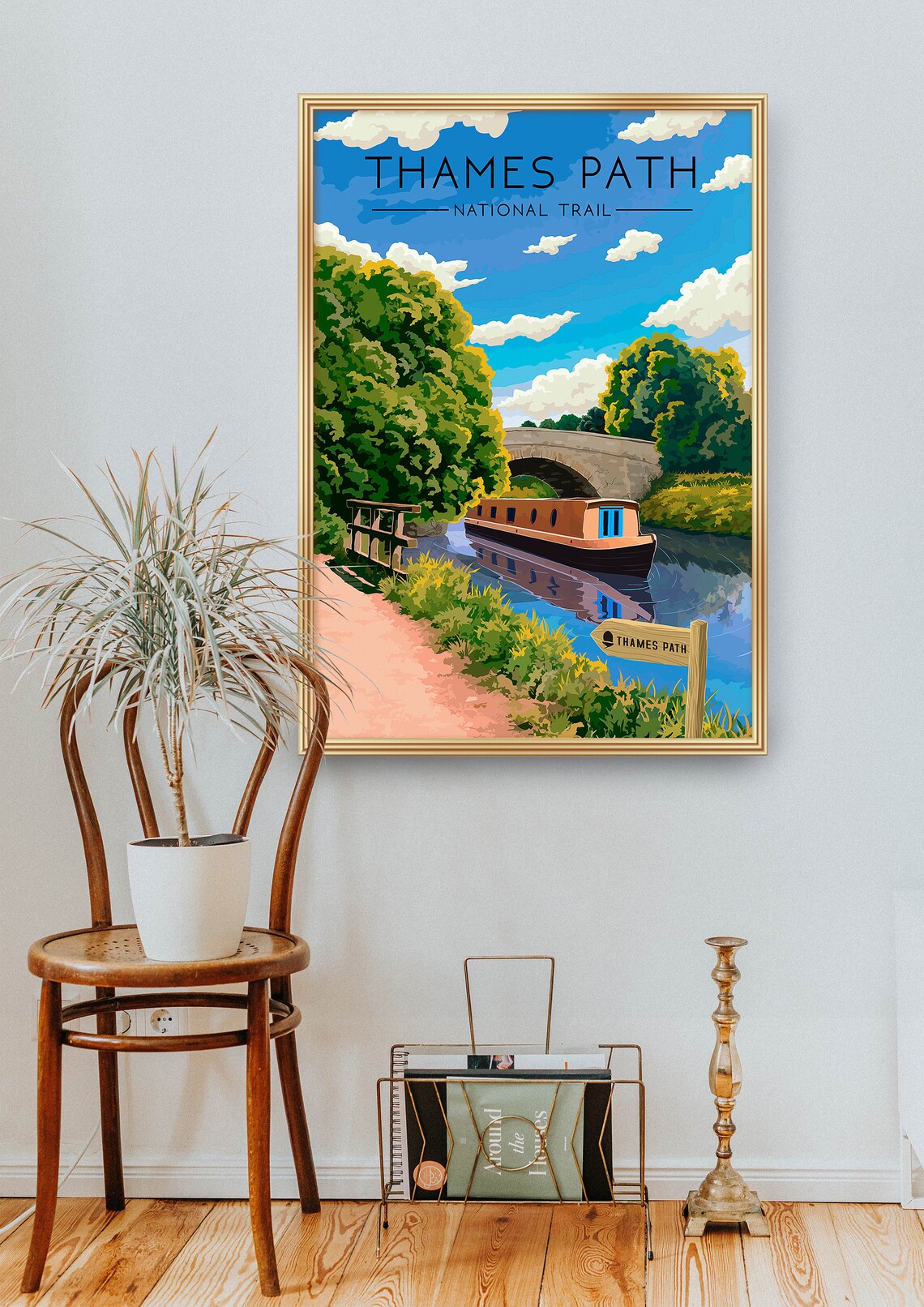 Thames Path National Trail Hiking Gift Wall Art Print - Image 4