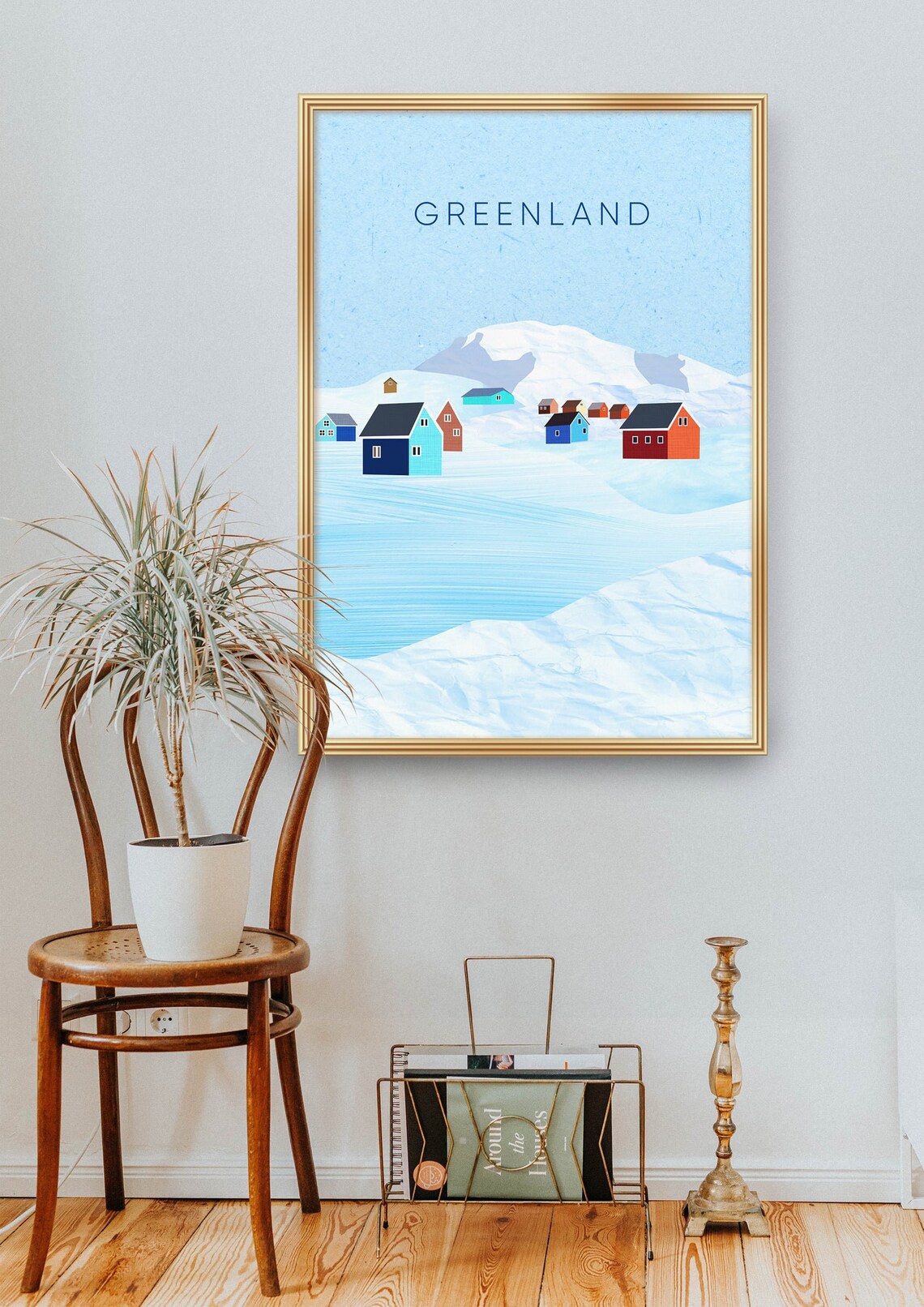 Greenland Nuuk Colourful Arctic Houses Snowy Village Fjord Poster - Image 2