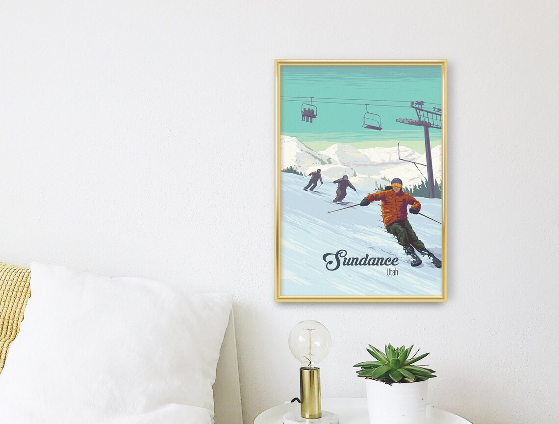 Sundance Ski Resort Vintage Travel Poster - Image 3
