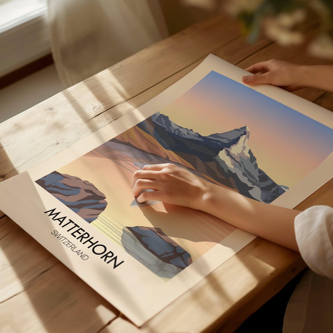 Matterhornswitzerland Travel Poster Swiss Alps Scenic Wall Art Retro Mountain Landscape Print Hiking Adventure Decor Alpine Travel Art - Image 2