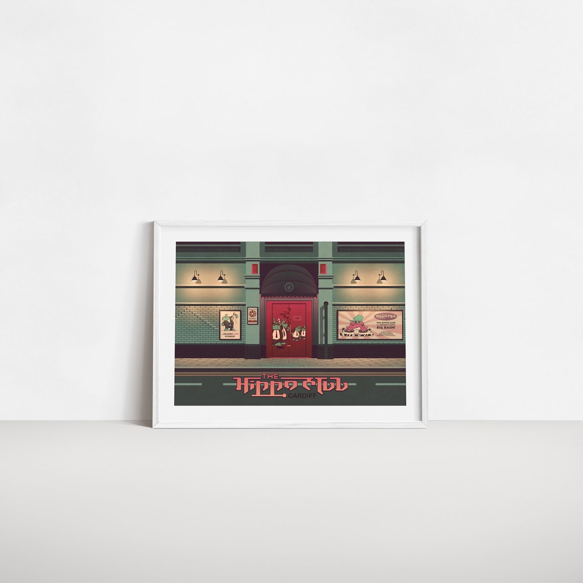 The Hippo Club Cardiff Travel Poster Cardiff Nightclub Wales Travel Print Iconic Venue Architecture 90s Rave Penarth Road Clubbing Uk - Image 2