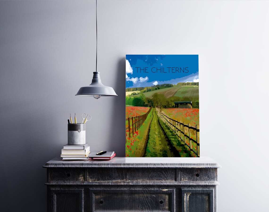 The Chilterns Vintage Travel Poster Art Print - Image 2