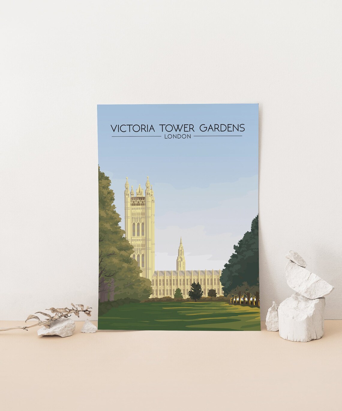 Victoria Tower Gardens London Westminster Palace View Poster - Image 4