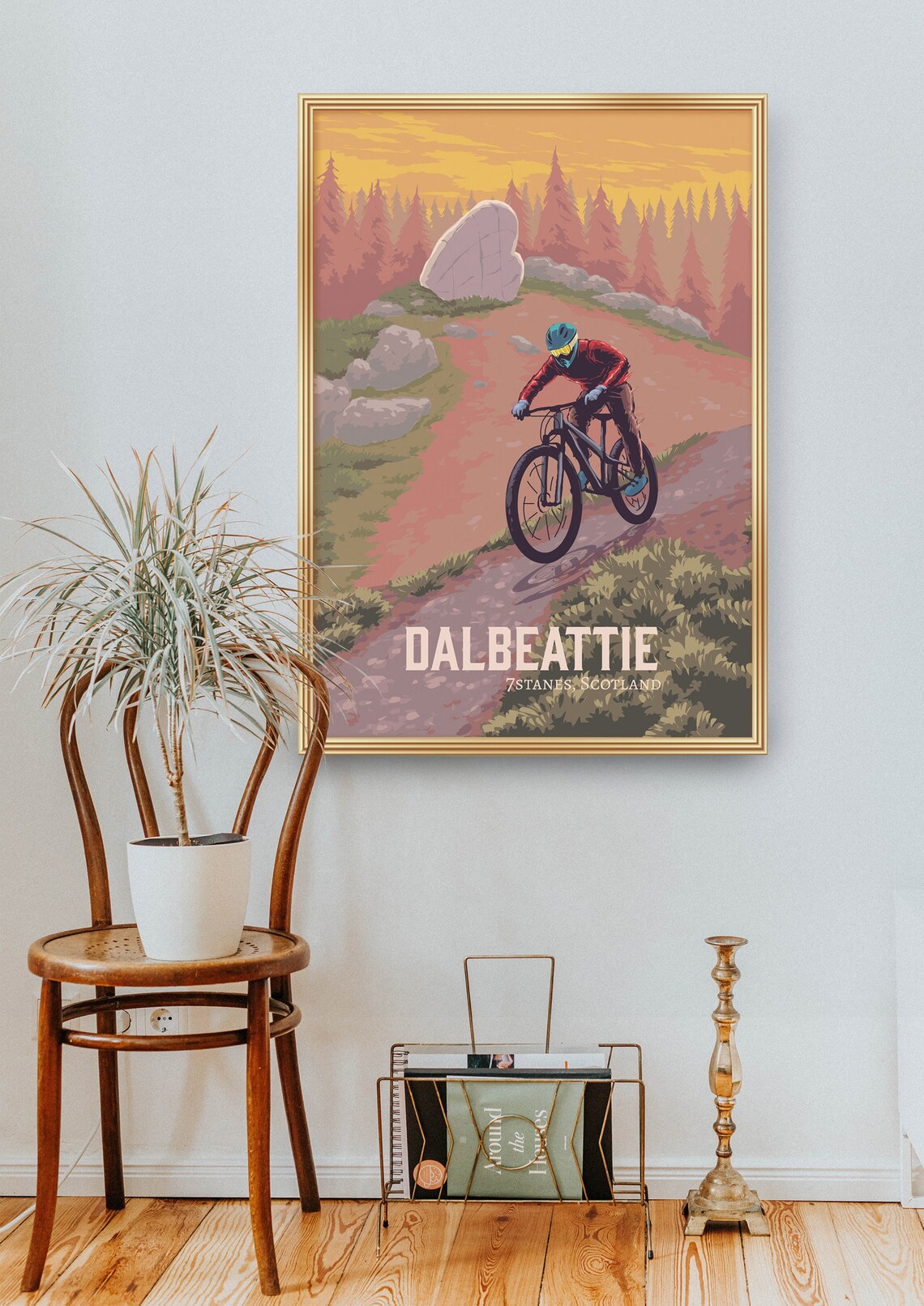 Dalbeattie 7stanes Scotland Sunset Trail Mountain Bike Poster - Image 2