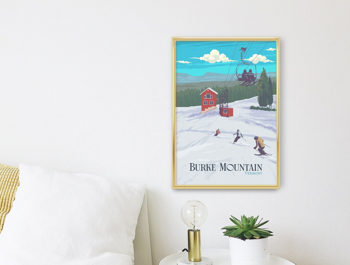 Burke Mountain Vermont Vintage Travel Poster Print - Image 3