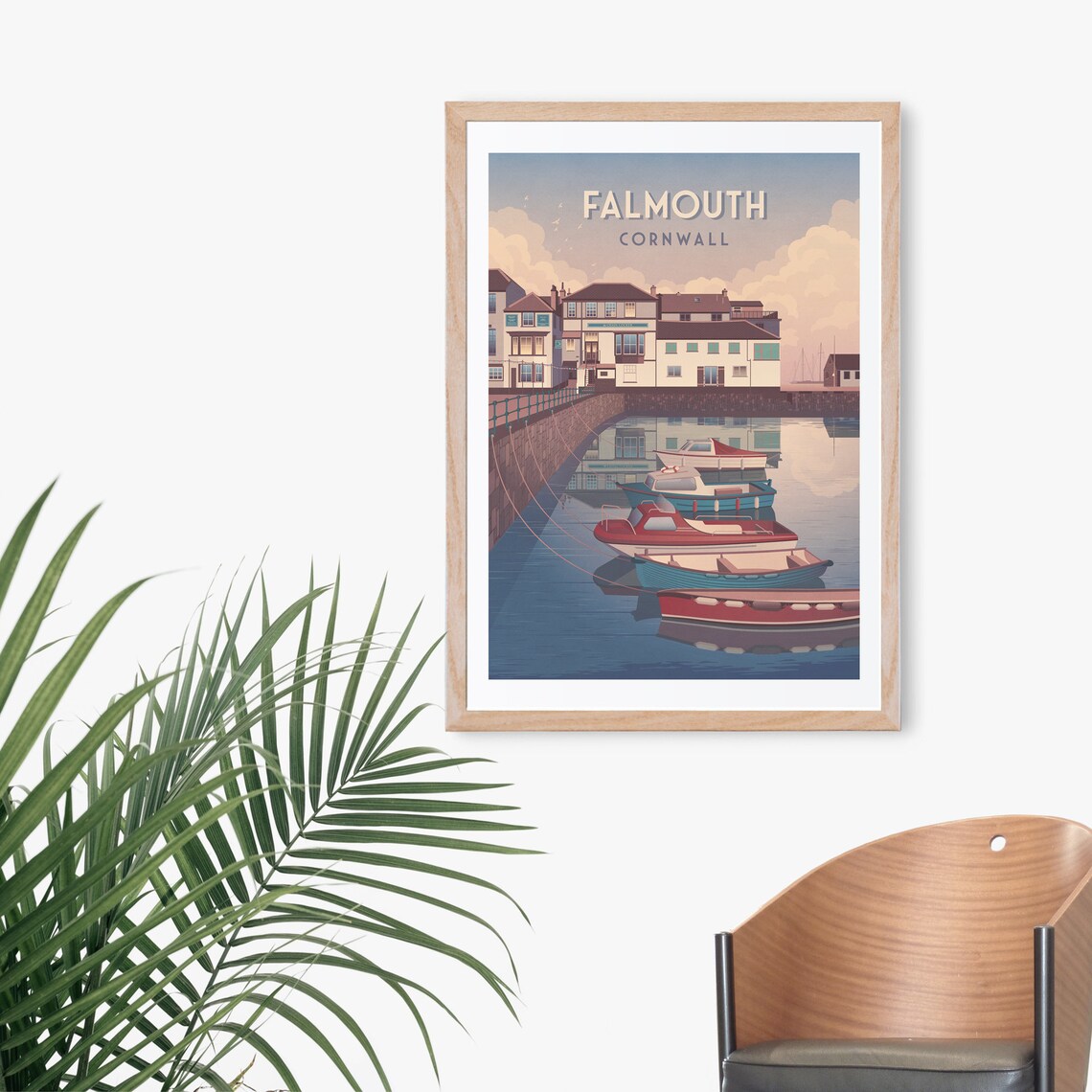 Falmouth Cornwall Harbour Sailing Boats Retro Seaside Travel Poster - Image 3