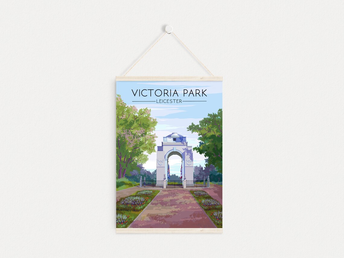 Victoria Park Leicester Vintage Travel Poster Print - Image 4
