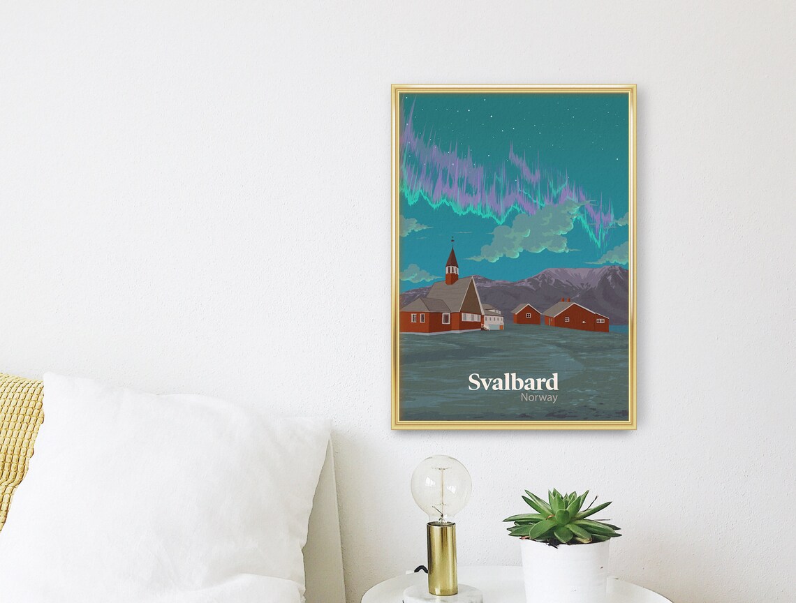 Svalbard Travel Poster, Arctic Circle Scandi Decor - Image 3