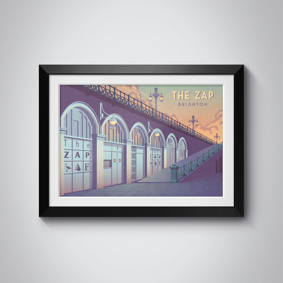 The Zap Nightclub Brighton Vintage Travel Poster