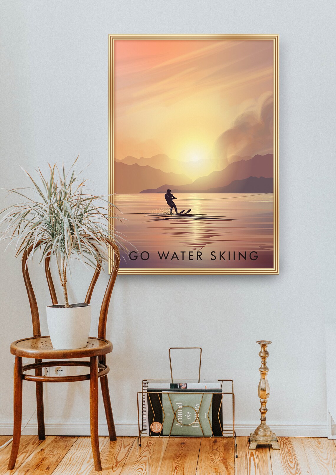 Go Water Skiing Travel Poster, Water Sports Print - Image 2