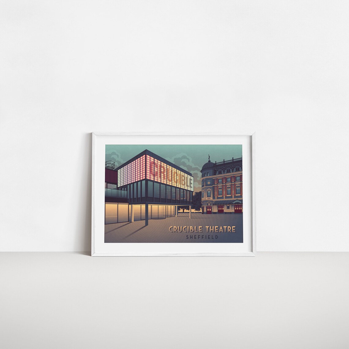 Crucible Theatre Sheffield Vintage Travel Poster - Image 2