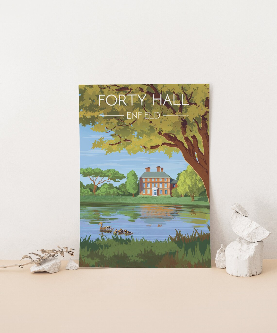Forty Hall Travel Poster, Enfield Park Art Print - Image 4