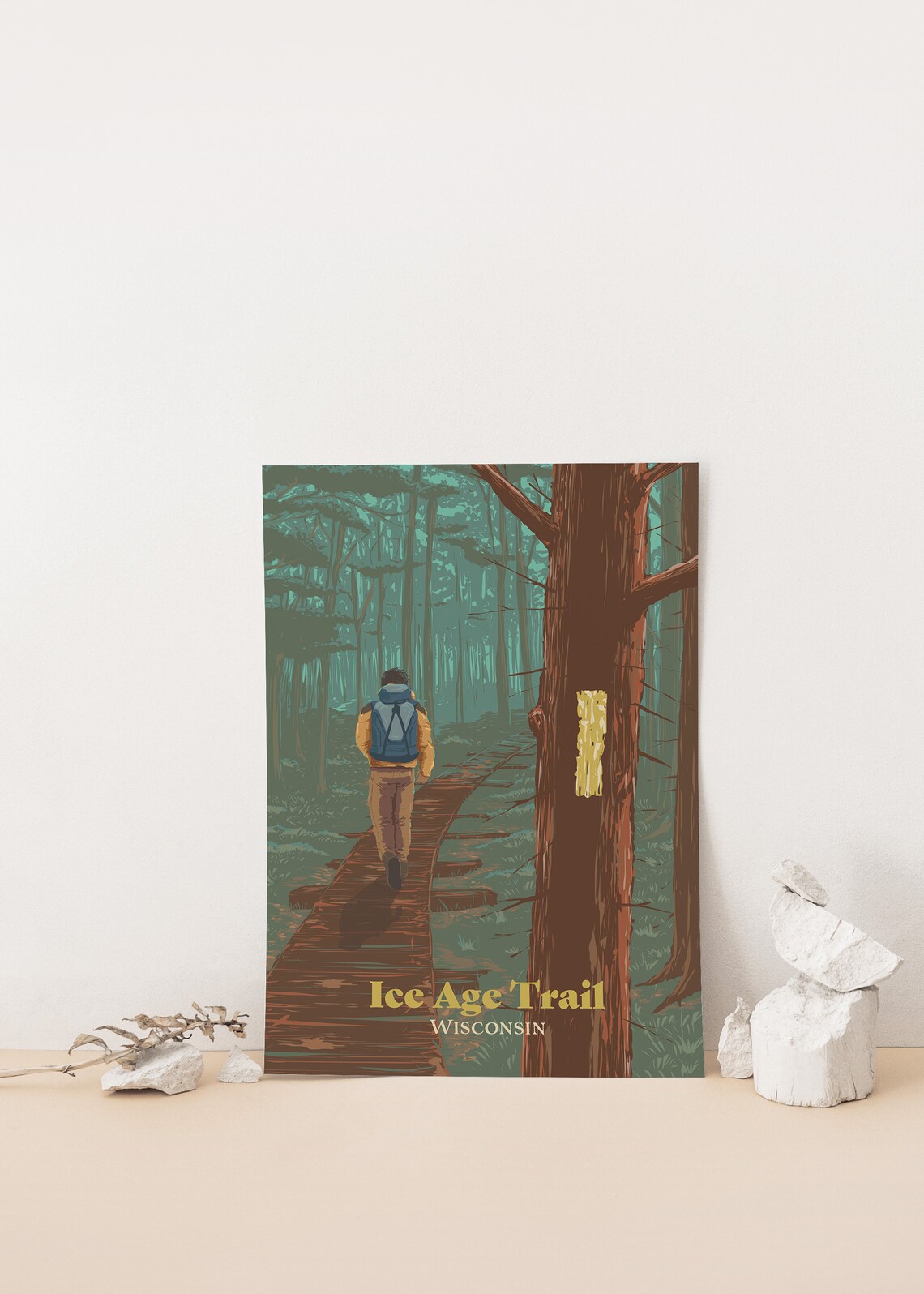 Ice Age Trail Wisconsin Travel Poster, Hiking Adventure - Image 4