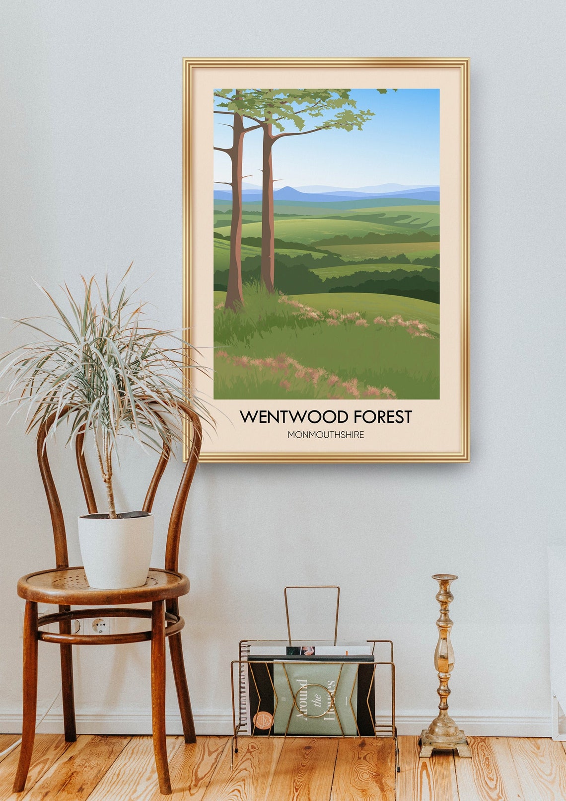 Wentwood Forest Monmouthshire Rolling Green Hills Landscape Poster - Image 2