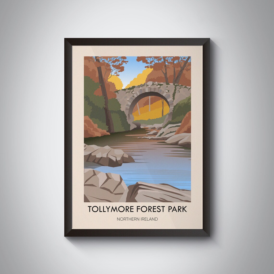 Tollymore Forest Park Vintage Travel Poster, Ireland