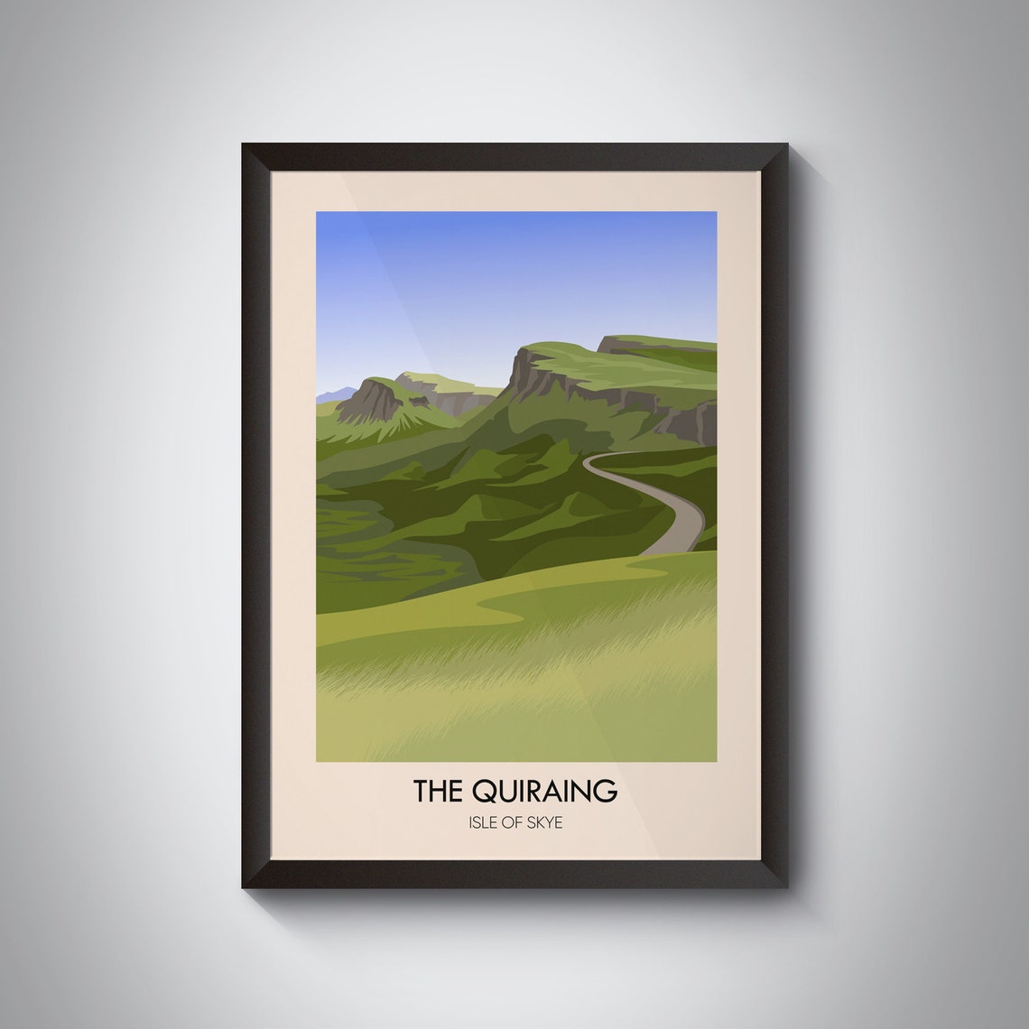 The Quiraing Isle of Skye Scotland Green Cliffs Road Travel Poster