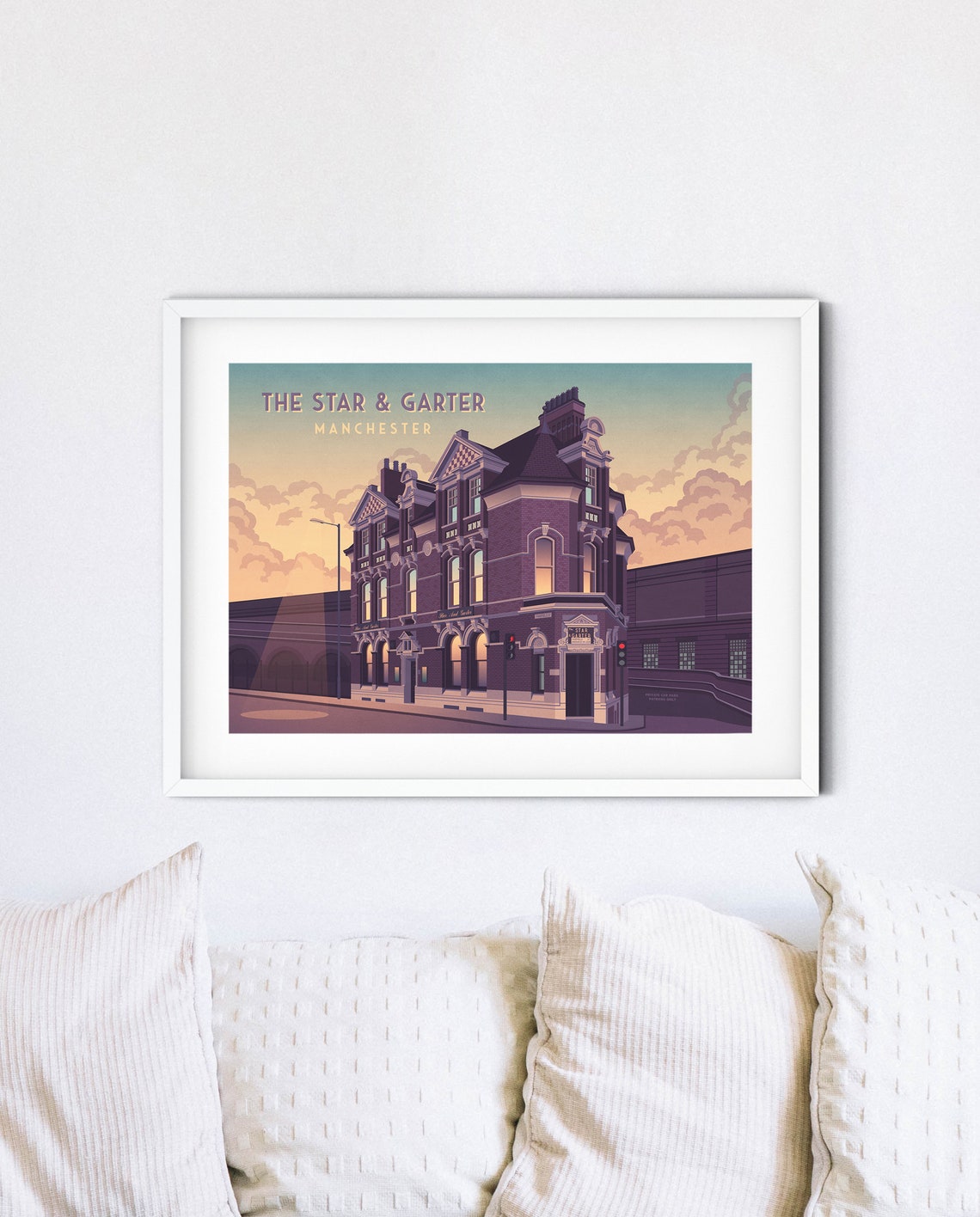 The Star and Garter Manchester Brick Pub Sunset Music Art Poster - Image 4