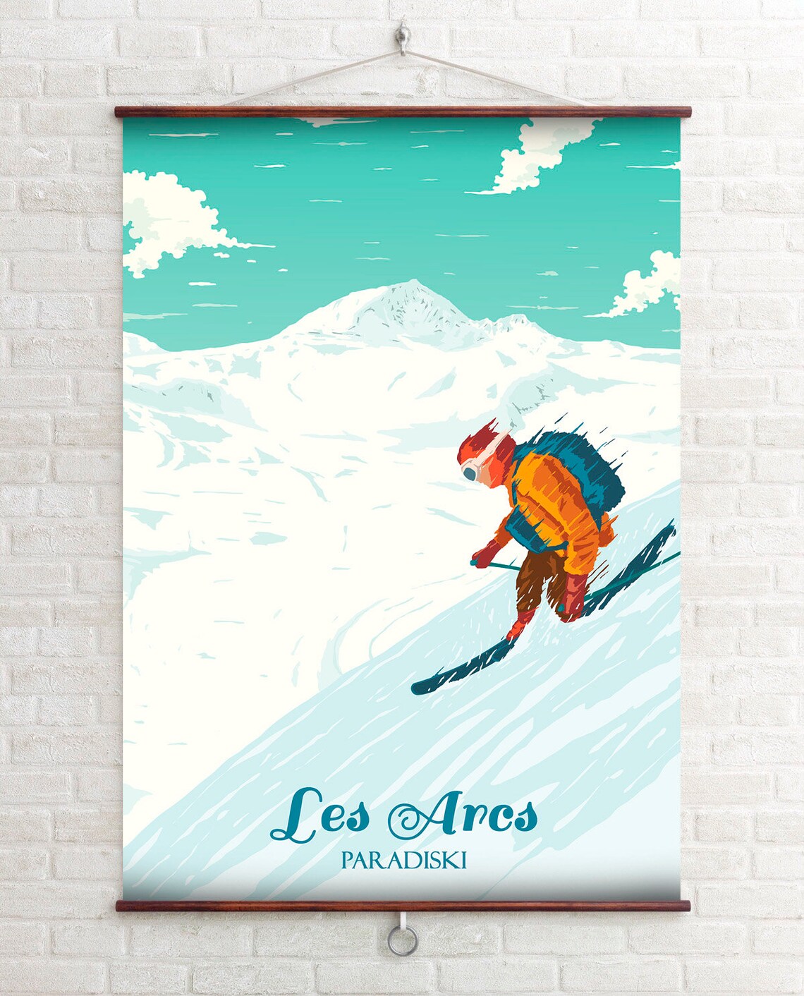Les Arcs Vintage Ski Resort Travel Poster - Image 4