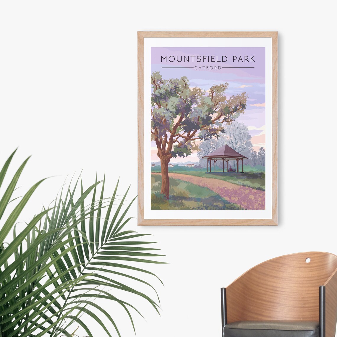 Mountsfield Park Vintage Travel Poster, South East London - Image 3